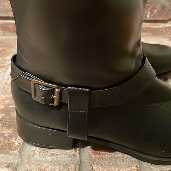 Solanz Full Length Boots Black Tan Zip up Gretchen Wide Calf Women's 9.5 - Picture 8 of 11